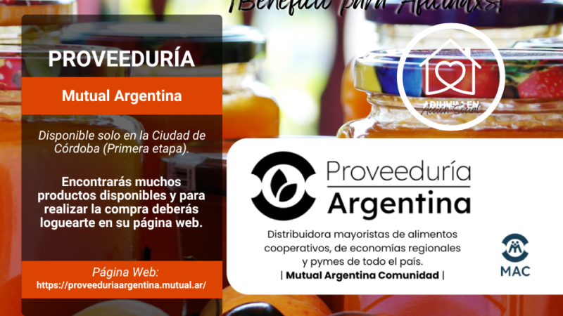 Proveeduría Mutual Argentina, suma el descuento por planilla para nuestras afiliadas y afiliados